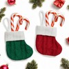 MORAINJAY 6pk Mini Christmas Stockings,4.3inch Knit Xmas Stockings,3 Pairs Red&Green