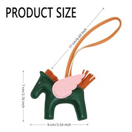 TJHypenete Vegan Leather Bag Charms for Women, Handmade Pony Pendant Keychain Charms, Angel Pegasus Bag Hanging Ornaments, Cute Fly Horse Designed Purse for Handbag, Bogg Accessories