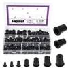 Swpeet 250Pcs 7 Sizes Black M3 M4 M5 M6 M8