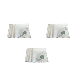 Pack of 12 Table Napkins Kitchen Dining Serviettes Green Leaf Design 18" x 18"