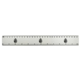 'Single Pine Cone ' 30cm (12 Inch) White Plastic Ruler (RL00092332)