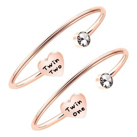 PLITI Twins Jewelry Twins Birthday Gifts Twin One Twin Two Bracelet Twin Sisters (Twin 12 TwistRG)
