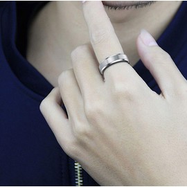 Tornito Stainless Steel Sliver Brushed Ring Wedding Band Matte Finish Beveled Polished Edge Comfort Fit for Men Women 8MM Wide Size 9