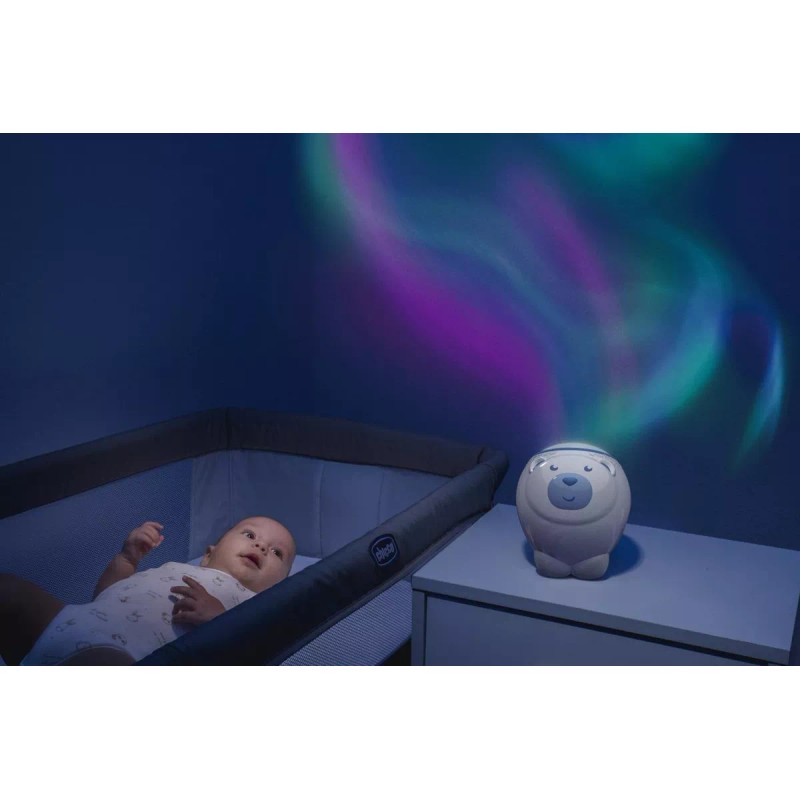 Chicco Proyector Oso Polar Para Next2me Rosa Música Y Luces