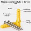 20 Pcs Wall Plugs and Screws, M8 x 40mm Yellow