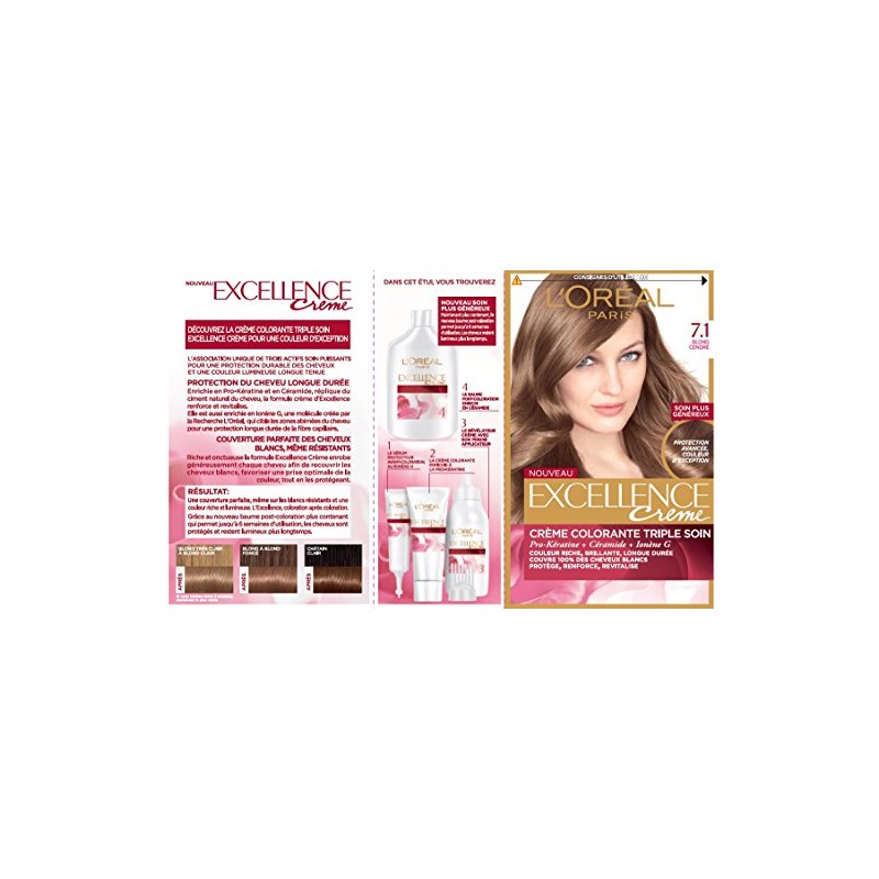 L'Oréal Paris - Excellence Creme-Haarfärbe-Set, permanent, dreifache Haarpflege – 100%