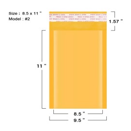 Coolpkg 200 #2 8.5 x 12 Kraft Bubble Mailers Padded Envelopes Shipping Mailing Bags