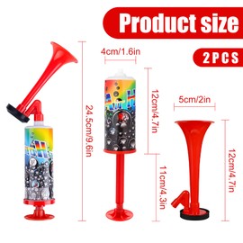 Loud, Stadium Loud, Darryy Gas-Free Stadium Tool, Loud Sound Signal Horn Hand, Manual Signal Horn, Fan Trout Handball, Fanfare Compressed Air for Sports Parties, Football Tournament (Pack of 2)