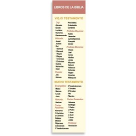Spanish Christian 8X2inch Bookmark with The Books of The Bible Packs | Marcador en Español con Los Libros De La Biblia (Single)