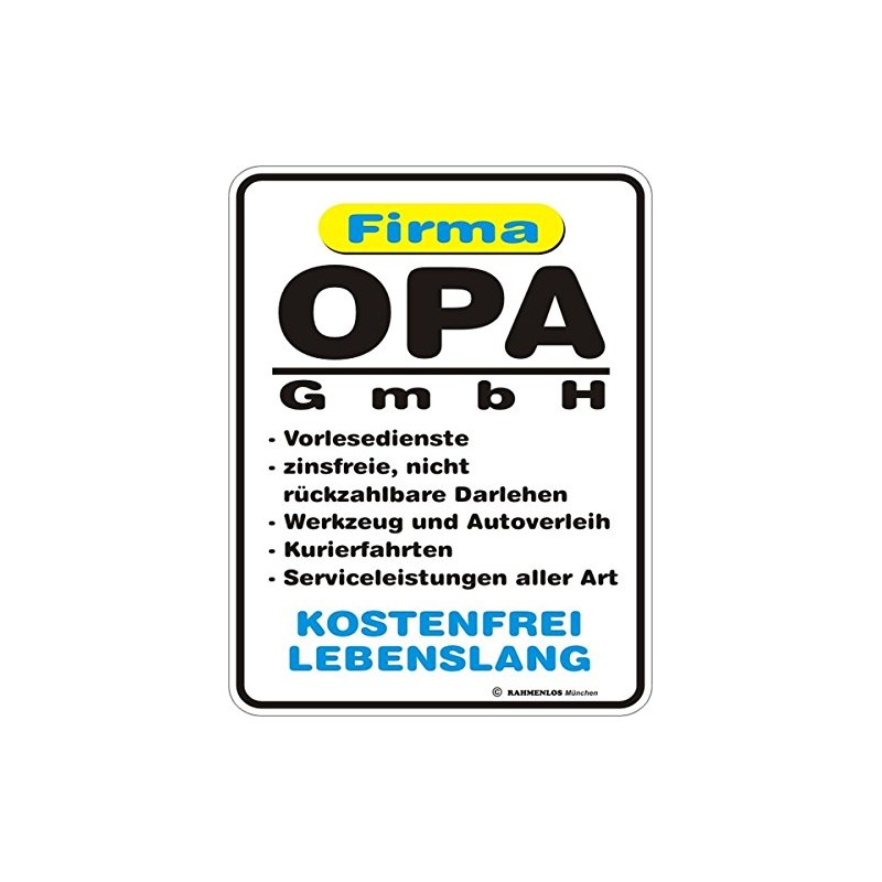 Original RAHMENLOS® Magnet: Firma Opa GmbH: Blech 9x7cm