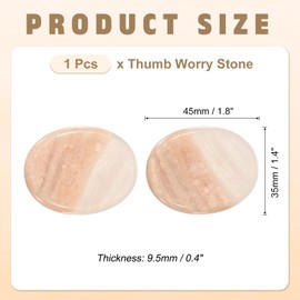 PATIKIL Thumb Worry Stone for Anxiety, Natural Oval Crystal Stone, Polished Gemstone Hand Carved Pocket Rock Anxiety Crystals for Women Stress Gifts Meditation, Clear Pink