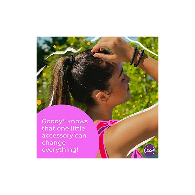 Goody Ouchless Braided Elastics, Value Pack, 2 mm, 50 Count