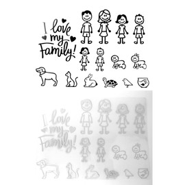 2PCS Family Car Stickers with 30 Unique Designs, Proudly Showcase Your Family and Pets on Your Vehicle, Refrigerator Stickers, Funny Auto Decals for Personal Expression and Family Love