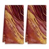 Fuasei Abstract Red and Gold Marble Kitchen Towels Set of