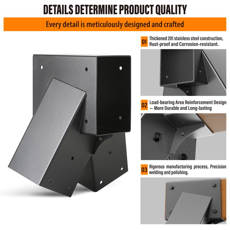 Wocepu 201 Stainless Steel Swing Set Bracket 2pcs A-Frame Brackets