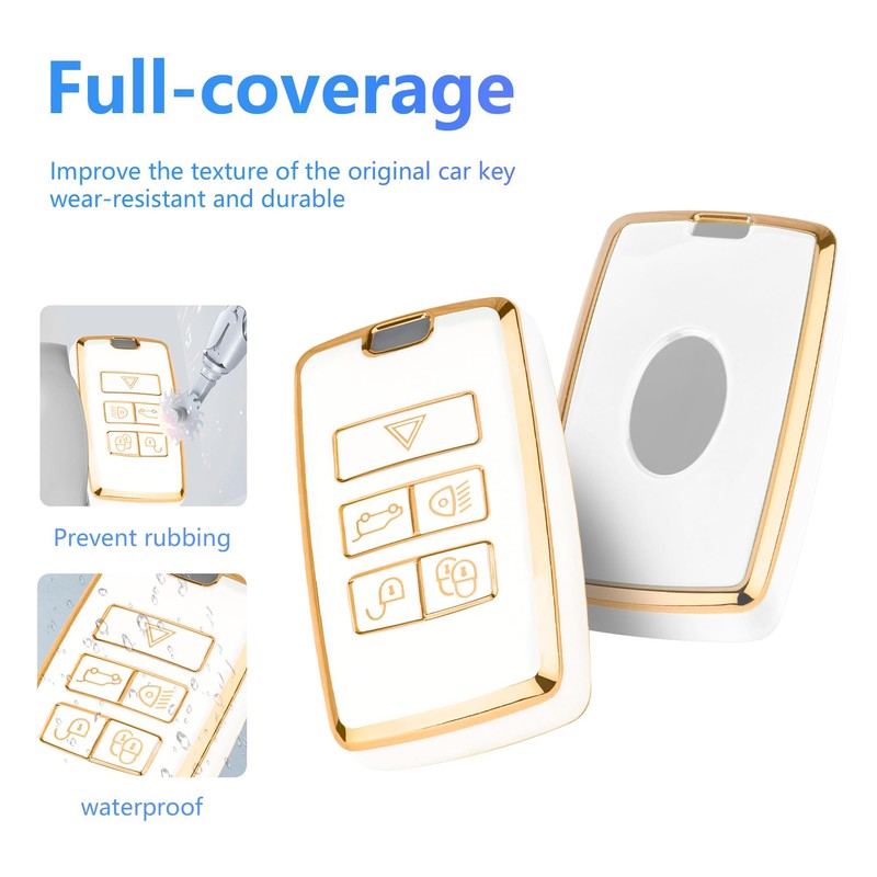 YHC Key Fob Cover Car Key Case Shell with Gold