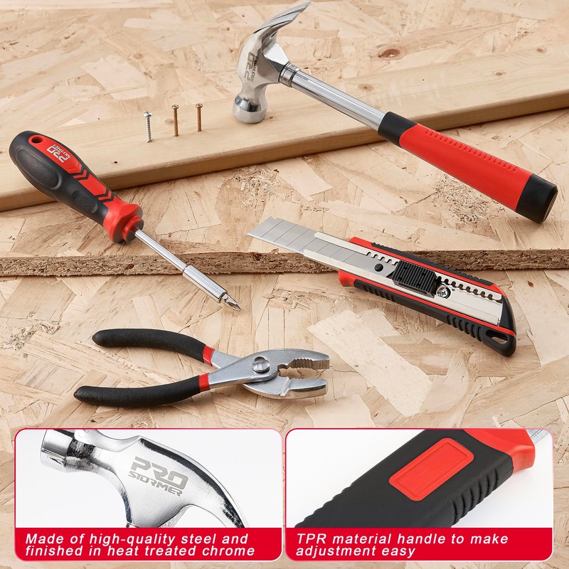 Prostormer 93-Piece Tool Kit, Basic Household Repair Tool Set with