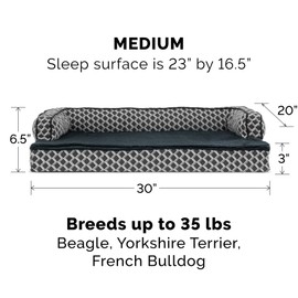 Furhaven Orthopedic CertiPUR-US Certified Foam Pet Beds for Small, Medium, and Large Dogs and Cats - Plush and Suede Sofa, Comfy Couch Dog Bed, and More