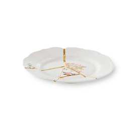 Seletti Kintsugi Teller für Obst aus Porzellan und 24 Karat Gold mod.2