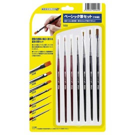Modelers Material Series Basic Brush Set, Set of 7, Plastic Model Tools T050