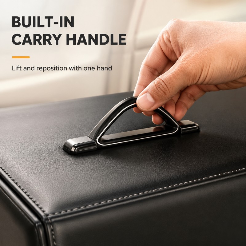 Medium Collapsible PU Leather Car Trunk Organizer with Lid &