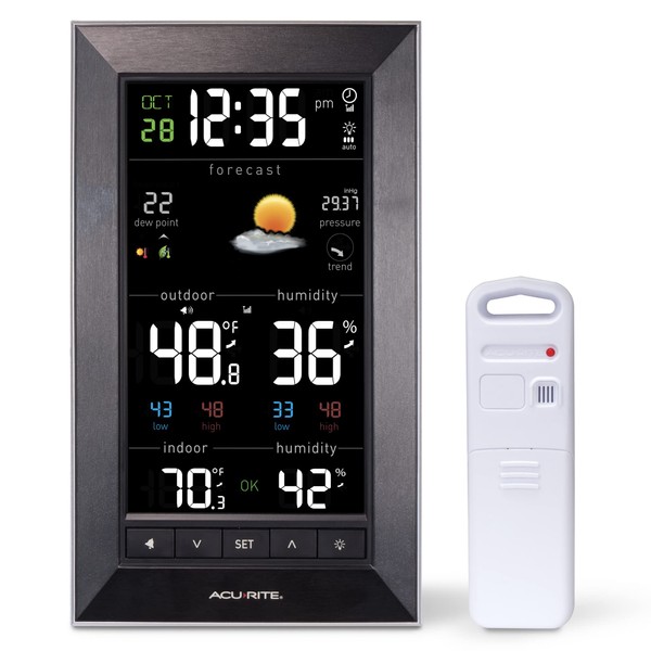 AcuRite AcuRite Digital Vertical Weather Forecaster with Indoor/Outdoor Temperature, Humidity,