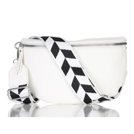 simaranda Women's Bum Bag Stylish Shoulder Bag Waist Bag Body Bag Belt Crossbody Bag Shoulder Bag with Adjustable Strap 25, White