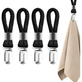 Pack of 4 Towel Clips, Hanger for Towels, Towel Hangers Without Sewing, Hooks for Towels Towel Clips, Black Towel Clips, Towel Clips, Clips for Hanging Towel Loops