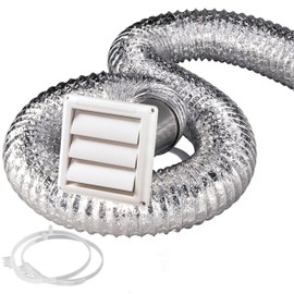 PINNACLE Deflect-0 SK5WF Supurr-Flex Dryer Vent Kit - 4" x 5', White Louvered