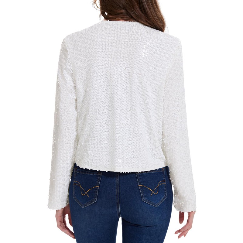 MINTLIMIT Women's Sequin Cardigan Short Open Front Cardigan Long Sleeve