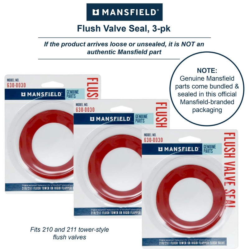 Mansfield Plumbing 630-0030 Flush Valve Seal Gasket for 210/211 -