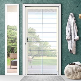 Entryway Screen Door - Threshold-Free, Hinged/Sliding Roll Screen Automatic Mosquito Net Threshold-Free Fine Dust Net