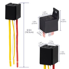 AUKENIEN Relay 4-Pin 80A 14V Car Relay Changer 80 Amp SPST JD2912 Switch with Wires (Pack of 1)