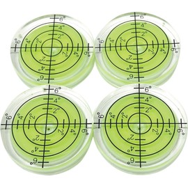 Level Level, White, 4-Piece Set, High Precision, Round, Small, Mini, Graduated, 3 Color Line-up, Yellow/Blue/White, Catch Slight Tilt, DIY Furniture Assembly, Shelf Mounting, Construction Work, Golf