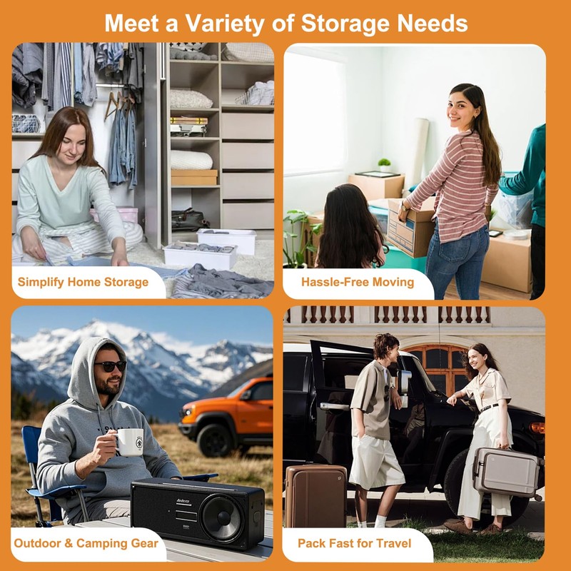Vacuum Storage Bags for Clothes with Portable Electric Pump,9 Combo