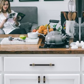 FURNIWARE Pack of 10 Cabinet Hardware Knobs, Drawer Knobs, Kitchen Door Knobs, Cabinet Hardware Knobs, Gold + Black