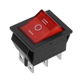 ECSiNG 5PCS Toggle Switch KCD2-203 Rocker Switch 3 Positions Rocker Power Switch for Electrical Products Instrument Car Boat Household Appliances, Red