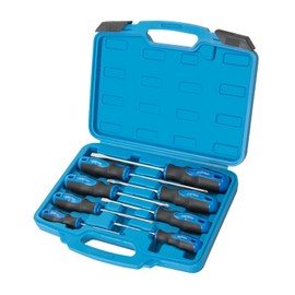 ROTATION 8-Piece Magnetic Screwdrivers Set with Nichrome tip, 4 Phillips and 4 Slotted Tips, Professional Cushion Grip Screwdriver Set with High Torque (8pc_silver tip_gloss)