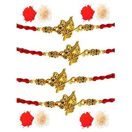 Tryfeet Designer Rakhi With Roli And Chawal For Tilak (4), Kalawa, no gemstone