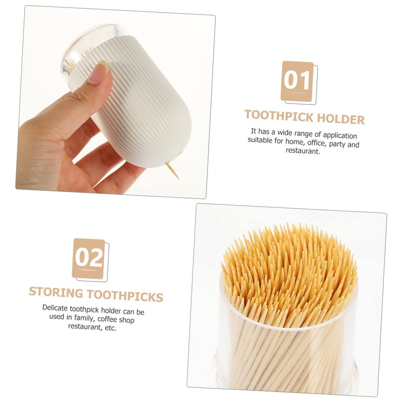 Baluue 1 Set Multi Function Wooden Toothpick with Storage Case