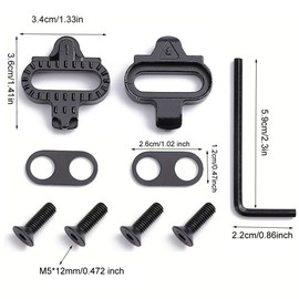SPD-Compatible Bike Cleats for Clipless Pedals SPD SM-SH51– Cleat Set with Allen Wrench, 2 Bolts and Washers – Fits MTB, Indoor Spin & Road Cycling Shoes