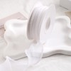 CABODYALS {91) 5 cm White Organza Ribbon with Faux Pearl