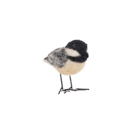 Gallerie II 3.54" Decorative Chickadee Felt Wool Freestanding Tabletop Ornament Figure Figurine All Seasons Summer Spring Springtime Living Room End Table Fireplace Mantle Bedroom Bird Enthusiast