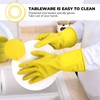 5 pairs of reusable rubber cleaning gloves; kitchen dishwashing gloves;