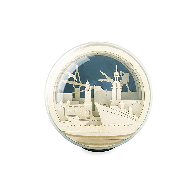 Silhouglobe Hamburg Laser Cut Wooden Diorama Ball in Transparent Ball