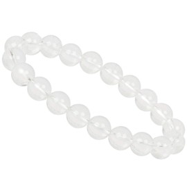 ELEDORO PowerBead Ladies Bracelet, String Gemstone Beads, 10 mm x 17-18 cm, gemstone, White