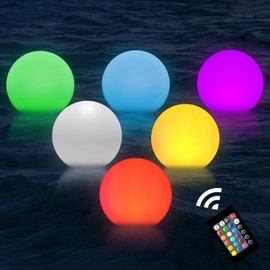 COOLEAD LED Underwater Light, Floating Light, IP68 Waterproof, Remote Control, 16 Colors Switch, Illumination, Pool, Bathroom, Aquarium, Garden, Pond, Set of 4
