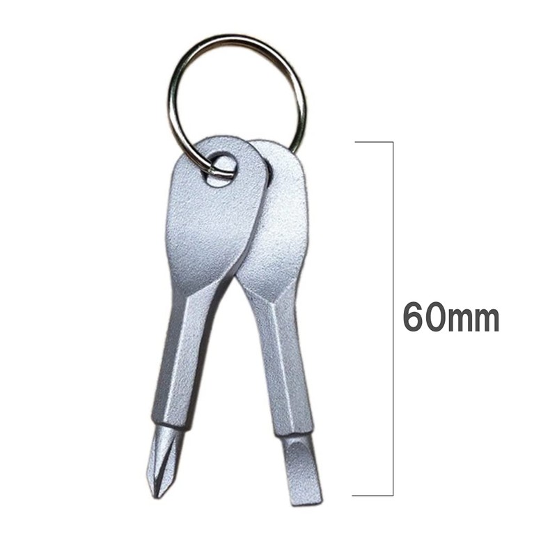 HappyHome Screwdriver Keychains, Phillips and Negative 2-Pack Portable Keychain with