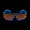 PINFOX Shutter El Wire Neon Rave Glasses Flashing LED Sunglasses