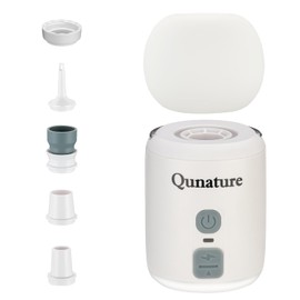 Qunature Air Mattress Inflator Camping Lamp 3-in-1 Inflatable Deflatable Pump for Outdoor Camping Portable Air Pump Electric with Suction Function and LED Lighting with Lampshade